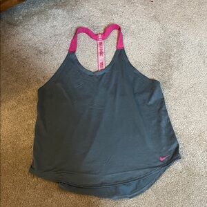 Nike Charcoal and Fuchsia Tank Top